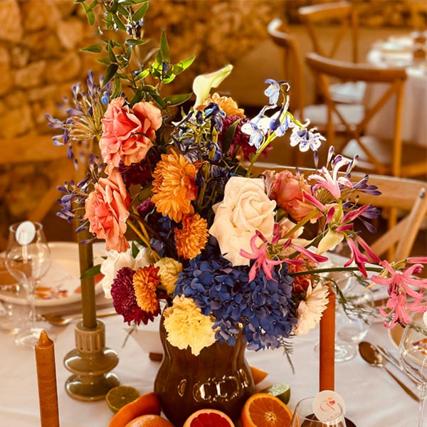 inspiration fleurs mariage punchy