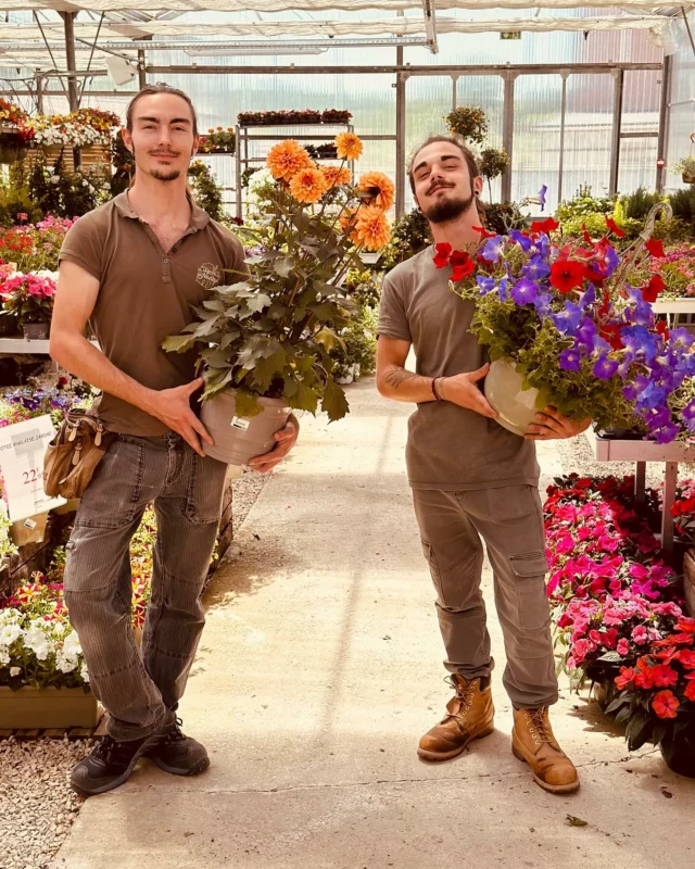 🌸🌷 Histoire de finir cette belle semaine en beauté… 🌷🌸

Un petit tour dans la serre extérieure, ça vous dit ? 🙃

De la couleur, des fleurs à profusion, des variétés en pagaille… bref, un vrai bonheur pour les yeux et le cœur 💐

Et surtout, nos deux frangins supers vendeurs Valentin & Mathurin vous accueillent avec le sourire et une bonne dose de bonne humeur 😄🌼

Venez faire le plein de fleurs et de bonne énergie !

📅 Ne manquez pas notre rendez-vous annuel !

🕘 Samedi 24 & dimanche 25 mai – ouverture non-stop de 9h à 19h
🍋 Citronnade offerte le samedi 24, de 10h à 18h
🌞 Un moment plein de douceur et de couleurs à partager ensemble !

@ très vite au Jardin 🙃