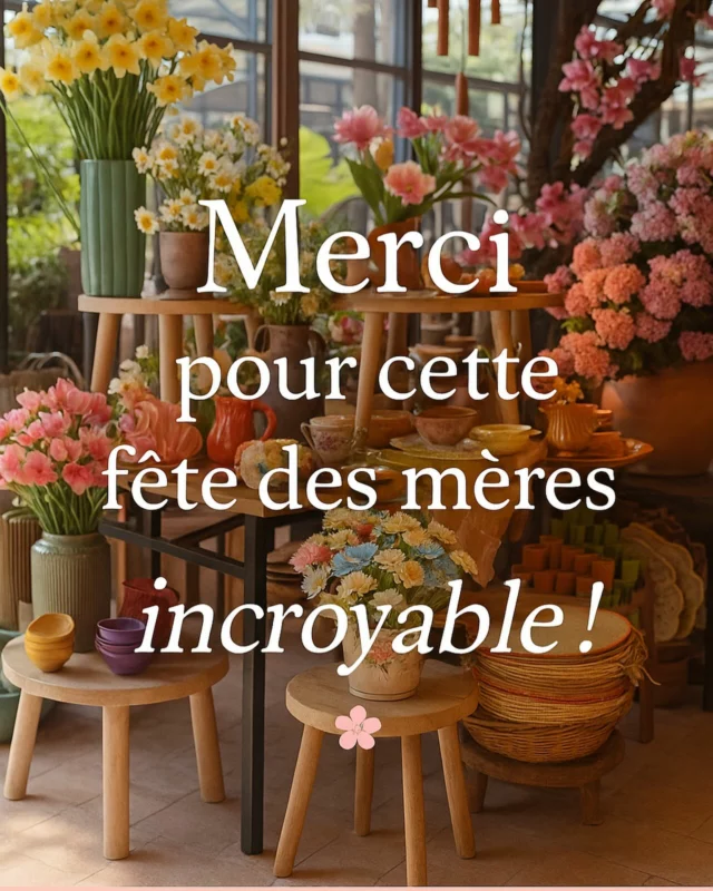 🌸 Merci du fond du cœur ! 🌸

Cette Fête des mères a été tout simplement incroyable grâce à vous 💐

Votre confiance, vos sourires, vos petits mots gentils… tout cela a rempli Le Jardin de Nadège d’une belle énergie familiale et chaleureuse.

Un immense Merci à chacun d’entre vous d’avoir choisi notre jardinerie pour gâter vos Mamans adorées 💕

Vos visites nous ont touchés, et voir notre Jardin prendre vie grâce à vous, c’est le plus beau des cadeaux !

On espère que vos fleurs et vos plantes ont fait briller les yeux de toutes les Mamans 🌷

À très bientôt,
La famille du Jardin de Nadège 🌿